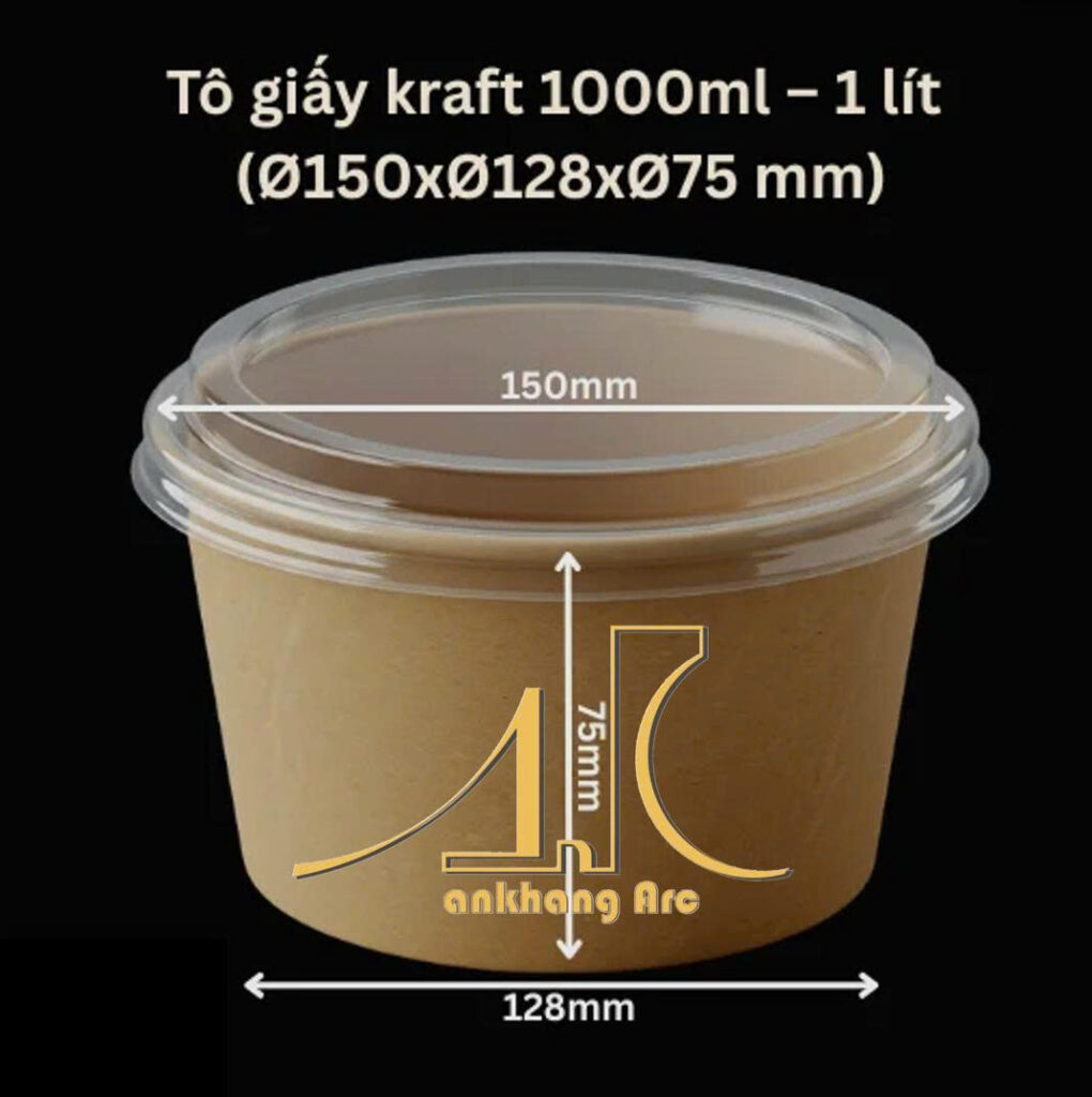 TÔ GIẤY 1000 ML NÂU tÔ giẤy 1000 ml lÙn