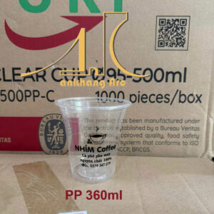 ly nhựa pp 360ml Ø95 Đế bằng