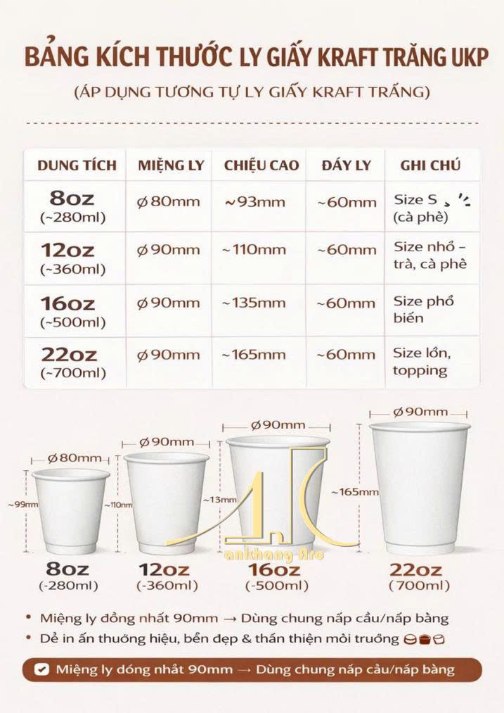LY GIẤY KRAFT 22oz(~700ml) - 265gsm Trắng ly giẤy kraft 22oz(~700ml) 265gsm trắng